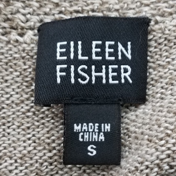 Eileen Fisher tan beige sleeveless linen blend knit top thin sweater women Small - Picture 7 of 8